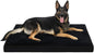 KSIIA Orthopedic Dog Bed Crate Waterproof Pet Mats for Extra Large Dogs Deluxe Plush Washable Pet Bed with Egg Crate Foam & Removable Cover, 47 x 29 Inch, Black