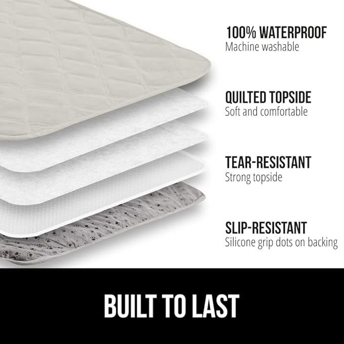 GORILLA GRIP Waterproof Couch Cover for Dogs, Gripped Slip Resistant Backing, Leak Proof Washable Dog Blanket Covers Sofa, Bed, Sectional, Crate, Car, RV Seats, Pet Puppy Essentials, 30x70 Light Taupe