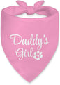 Daddy's Girl Funny Dog Bandana, Valentines Day Dog Bandana for Dogs Lovers Gifts, Pink Pet Scarf Accessories for Birthday Party Gender Reveal, Father's Day Christmas Birthday Gifts for Girl Pet