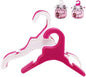 Pet Clothing Hanger, 10PCS Plastic Anti-Skid Dog Puppy Cat Clothes Clothing Rack for Small Animals (Pink, L)