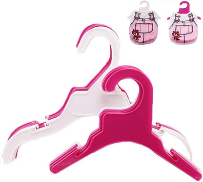 Pet Clothing Hanger, 10PCS Plastic Anti-Skid Dog Puppy Cat Clothes Clothing Rack for Small Animals (White, L)
