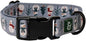 Lucy & Co. Dog Collar - Durable Lightweight Designer Collar for Pets - Adjustable Metal Safety Buckle - Holiday Collar, Snow Much Fun, Gray & White Snowman - Small