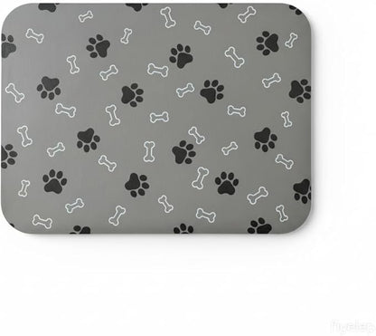 Pet Cat Dog Food Mat Non Slip Mat for Dog Water Bowl Mat Quick Dry Absorbent Cat Feeding Mat, 18.1 * 11.8 in, Light Grey