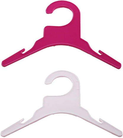 Pet Clothing Hanger, 10PCS Plastic Anti-Skid Dog Puppy Cat Clothes Clothing Rack for Small Animals (Pink, L)