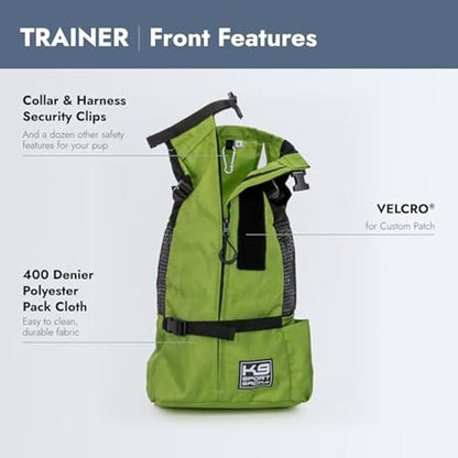 K9 Sport Sack Trainer - Small, Greenery - Ideal for Dogs with 13-16” Back Length - Backpack-Style Training Carrier - Meant for Quick, Non-Strenuous Activities