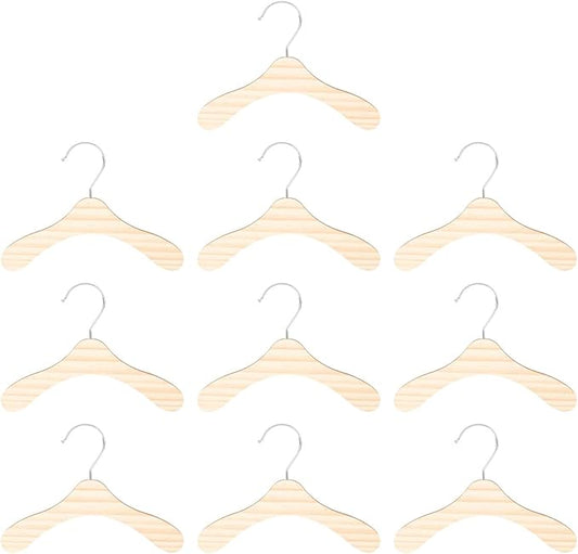 10pcs 8.66-inch Wooden Pet Hangers for Dogs and Cats, Large Solid Wood Dog Clothes Hangers, Portable Pet Accessory for Household Closet Organization