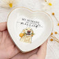 Gossby Custom Pet Portrait Watercolor Heart Ring Dish - Personalized My Humans Are Getting Married Ceramic Jewelry Tray - Engagement, Wedding Gift for Fiancee, Bride, Newlyweds, Couple, Dog Lover