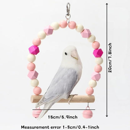 3PCS Bird Toys Bird Foraging Toys Chewing Hanging Birdcage Swing Cage Accessories Parrot Climbing Ladder for Conure Parakeet Cockatiel Budgies Lovebird Parrotlet (Pink)