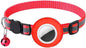 Tracker-Ready Breakaway Cat Collar (No Tracker Included) - Detachable GPS Holder + Safety Bell - Adjustable Reflective Collar with Quick-Release Buckle - for AirTag/Tile Compatible (Red)