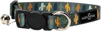 Lucy & Co. Looking Sharp Breakaway Cat Collar with Bell – Designer Print Adjustable Safety Collar for Cats, Kittens & Small Dogs, Lightweight Pet Collar for Boy & Girl Cats – Small