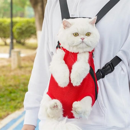 Pet Carrier Backpack - Adjustable Pet Front Cat Dog Carrier Backpack Travel Bag,Legs Out,Easy-Fit for Traveling Hiking Camping for Small Medium Dogs Cats Puppies. (Apricot, Small)
