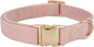Soft Cotton Dog Collar with Metal Buckle Adjustable Heavy Duty Comfy Corduroy Collars for Small Medium Large Dogs,Light Pink,Medium