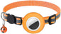Tracker-Ready Breakaway Cat Collar (No Tracker Included) - Detachable GPS Holder + Safety Bell - Adjustable Reflective Collar with Quick-Release Buckle - for AirTag/Tile Compatible(Orange)