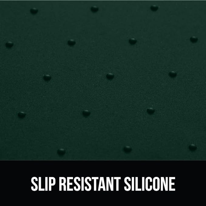 GORILLA GRIP 100% Waterproof Raised Edge BPA Free Silicone Pet Feeding Mat, Dog Cat Food Mats Contain Spills Protects Floors, Placemats for Cats and Dogs Water Bowl, Pets Accessories 16x10, Green
