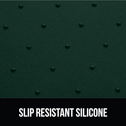 GORILLA GRIP 100% Waterproof Raised Edge BPA Free Silicone Pet Feeding Mat, Dog Cat Food Mats Contain Spills Protects Floors, Placemats for Cats and Dogs Water Bowl, Pets Accessories 16x10, Green
