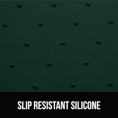 GORILLA GRIP 100% Waterproof Raised Edge BPA Free Silicone Pet Feeding Mat, Dog Cat Food Mats Contain Spills Protects Floors, Placemats for Cats and Dogs Water Bowl, Pets Accessories 28x18 Green