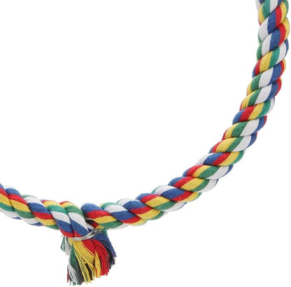 Bird Rope Swing Colorful Perch Climbing Toy for Parrots Budgie Parakeet Cockatiel Cockatoo Conure (M (10.4 inch)
