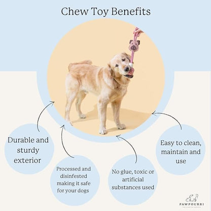Natural Jute Dog Chew Toy – Tough & Durable Plant-Shaped Puppy Toy, Safe Teething Chew, Interactive Training & Play Toy for Small, Medium & Large Dogs