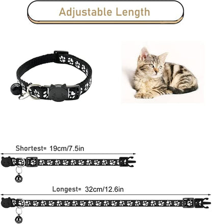 2 Pack Cat Collars Quick Release Reflective Kitten Collar with Bell & Safety Release (Purple)