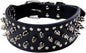 Serijoars Spiked Studded Dog Collar, PU Leather Dog Collar, Adjustable Pet Collars for Medium or Large Breed Pet (L, Black)