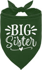 Big Sister Bandana for Dogs, Pet Pregnancy Announcement, Dark Green Dog Bandana, Dog Baby Announcement, Pet Bandanas for Large Dogs (L)