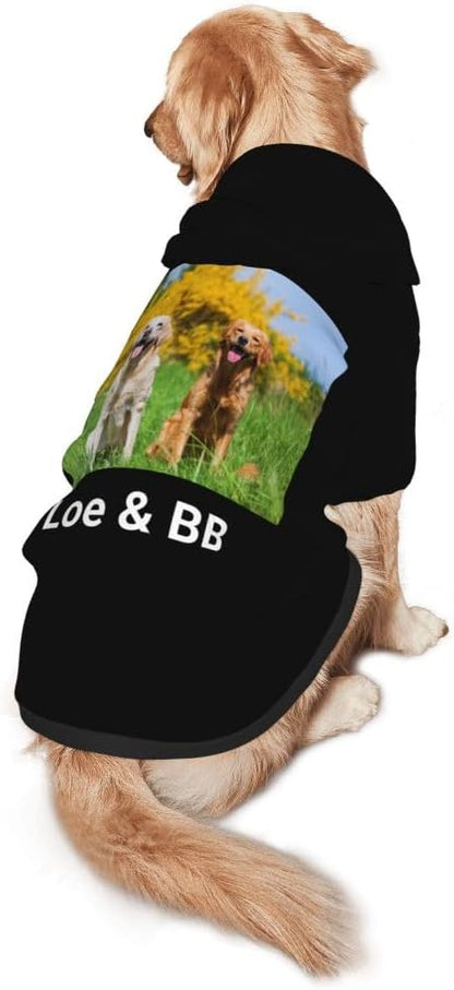 Customized Dog Hoodie with Name Logo Personalized Text Soft & Warm for Puppy Sweatshirt Hooded for Small Medium Large Dogs Girl/Boy Cats/Kitten, Khaki, M