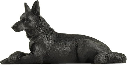 JFSM INC. 6" Black German Shepherd Dog Figurine – Hand-Painted Gift for Dog Lovers, Home Office Decor & Pet Bereavement Gift