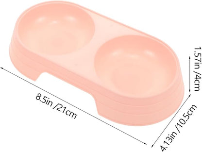 Balacoo 8 Pcs Cat Food Feeder, Plastic Double Bowl Cat Feeder, Candy Color Pet Food Bowl, Multi- Household Food Dispenser, Non-Slip, Pet Supplies Accessories