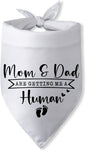 Mom & Dad are Getting Me a Human Dog Bandana Pregnancy Announcement for Parents Cool Gender Reveal Ideas Photo Props Pet Dog Scarf Accessories