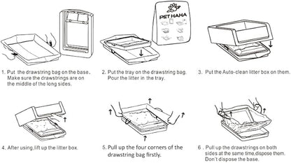 Crystal Cat Litter and Disposable Litter Trays 5 Sets Compatible with Petsafe Scoop-Free Classic/Legacy/Smart Litter Boxes, Triple Leak Proof Design, Excellent OdorControl, One-Hand Disposing.