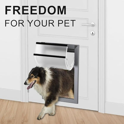 Rescumascer Extra Large Dog Door for Door, XL Dog Door with Aluminum Frame, Pet Door for Dogs up to 220lbs