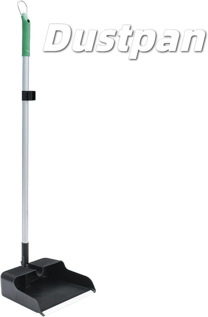 35 Inch 15-Tine Leaf Rake and Dustpan Set, Handle Yard Tool with Hanging Holes, Outdoor Cleanup Kit for Lawn Debris, Pet Waste, Leaves