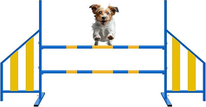 Agility Wing Jumps with Bar Dog Training Hedge Metal Frame Adjustable Pet Hurdles Jump Bars for Indoor Outdoor Dog Pet Agility Course Game