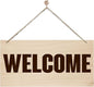 Welcome Sign for Front Door, Welcome Decor Wooden Hanging Sign for Wall Decor, Retro Wood Grain Signs, Rustic Funny Wooden Outdoor Front Door Hanging Decoration 13.8X6.9 inches