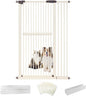 Lumizone Extra Tall Cat Gate 61.02" High Pressure Mounted Extra Wide 38.39"-42.51" (17Sizes) 1.37" Gap No Drilling Auto-Close Tall Pet Gate for Dogs (Cream, 38.39"-42.51" W)