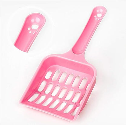 Pink Cat Litter Scoop,Tray with Handle Compact Solid Color Cat Litter Sifter Coffee One Size