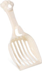 Cat Litter Scoop, Durable Plastic Kitty Litter Sifter Scooper with Wide Slats Comfy Handle Deep Shovel Pooper Lifter Captures All Clumps for Easy Sifting Pine Pellets Box (Milky White)