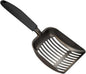 WePet Cat Litter Scoop, Non-Stick Plated Aluminum Alloy Sifter, Kitty Durable Metal Scooper, Deep Shovel, Long Handle, Kitten Pooper Lifter, Size Medium, Coated Black Body with Black Handle