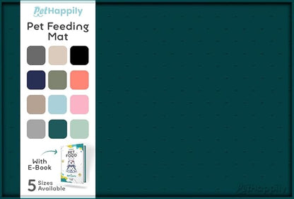 Dog Food Mat - 28x18 Raised Edges Dogs Mat for Food and Water Prevent Spill, Waterproof Cat Food Mats Protect Floors, Easy Clean Dog Bowl Mats for Food and Water, Silicone Pet Feeding Placemats