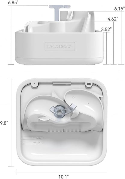 Dog Water Fountain Cat Automatic Water Bowel 3-Stage Design for Multi Pets Water Dispenser for Drinking Waterfall Fountain Kitty with Isolating Pump Filter, BPA-Free Easy Clean Quiet Indoor -2L/67oz