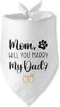 Engagement Gifts Mom,Will You Merry My Dad? Dog Bandana Pet Scarf Wedding Photo Prop Pet Accessories for Dog Lovers Owner Gift Engagement Party Bridal Shower Decorations
