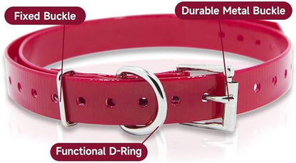 Universal 27 ½” X ¾” Replacement Band Strap for Dog Training Collar - Adjustable Waterproof TPU for Remote E-Collar, Static/Vibration Shock Trainer, Fits Most Bark Control & Obedience Devices