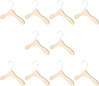 Wooden Dog Clothes Hangers 10pcs 8.66 Inch Sturdy Wear-Resistant Pet Accessory for Small Dog and Cat Clothing Daily Household Use