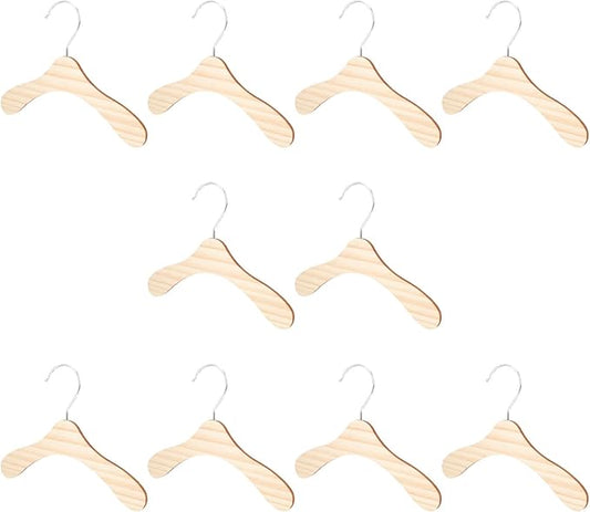 10pcs 8.66-inch Wear-Resistant Wooden Pet Hangers for Dogs and Cats, Household Dog Clothes Hangers, Sturdy Cat Accessories for Daily Clothing Organization