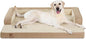 KSIIA Washable Dog Bed XXXL Senior Dog, Orthopedic Warm Soft Pet Sofa Waterproof Pet Couch with Sides, Non-Slip and Egg-Crate Foam Jumbo Beds with Removable Cover, 53x36Inch, Brown