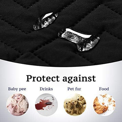 H.VERSAILTEX Reversible Chair Cover Furniture Protector Anti-Slip Couch Cover Water Resistant 2" Elastic Straps Chair Slipcover Pets Kids Fit Sitting Width Up to 21" (Chair:75" x 65", Black/Grey)