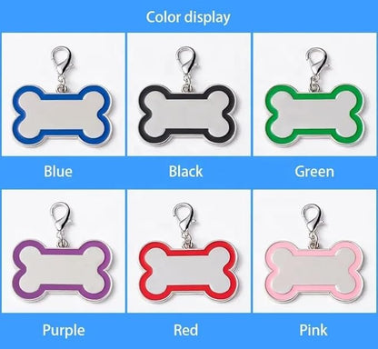 Double-Sided Personalized Dog Tags for Pets - pet ID tag, Laser Engraved Dog tag, Name tag for Dog Collar, Dog Tags for Large Dogs (Pink, Bone-Shaped-Large)
