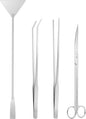 Ohtomber Aquascape Tools Aquarium Kit - 4PCS Terrarium Supplies Include Long Tweezers for Terrarium, Feeding Tongs, Aquarium Scissors, Algae Scraper for Fish Tank Cleaning Plant Trimming