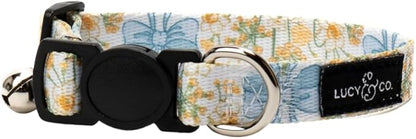Lucy & Co. Sunshine and Daffodils Breakaway Cat Collar, Adjustable Safety Breakaway Buckle, Cute Printed Cat Collar, Small