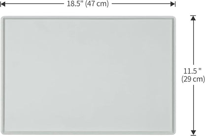Dog Food Mat,Silicone Waterproof Food Tray,Non Slip Pet Bowl Mats Placemat,0.6" Raised Edge,Suitable for Most Small and Medium Sized Pets,18.5" x 11.5"